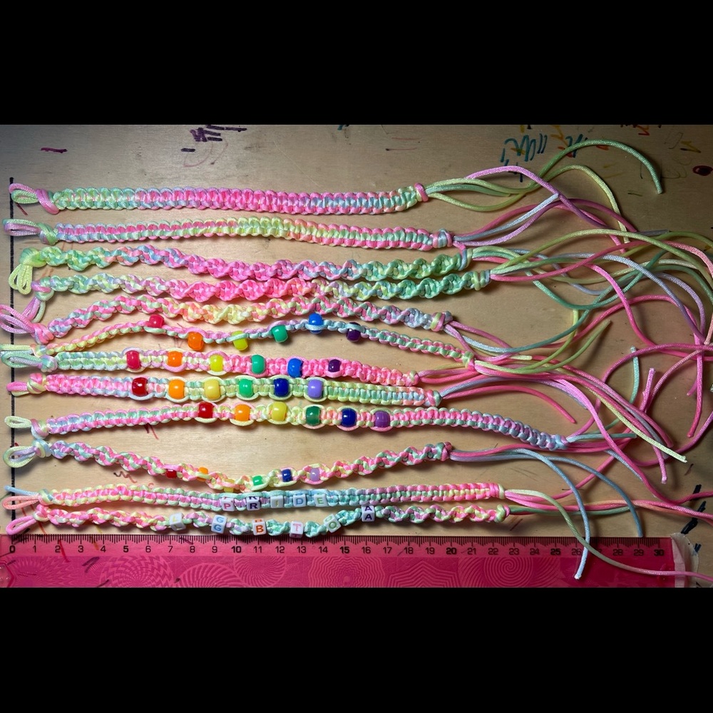Rainbow Nylon bracelets handmade